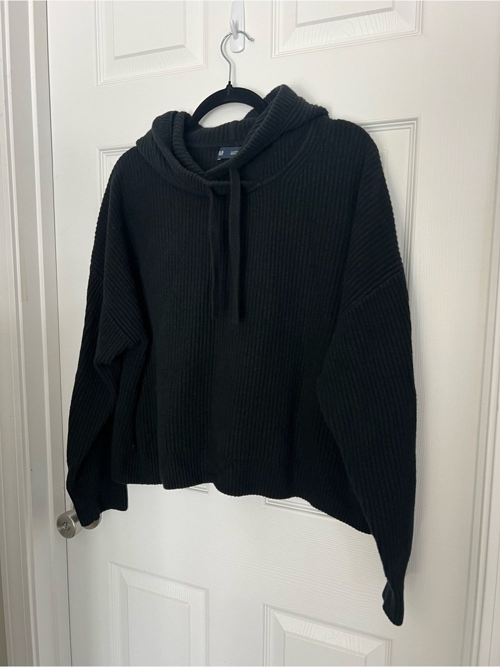 Gap Black Knit Sweater Hoodie | Slouchy Oversized Fit | XL